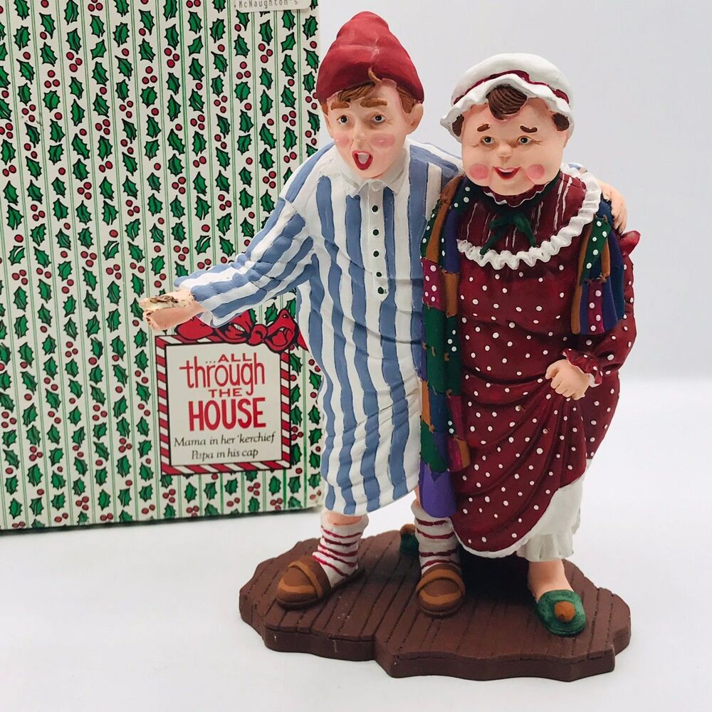 Dept 56 All Through the House Ma In Her Kerchief, Pa In His Cap Candle Broke Off